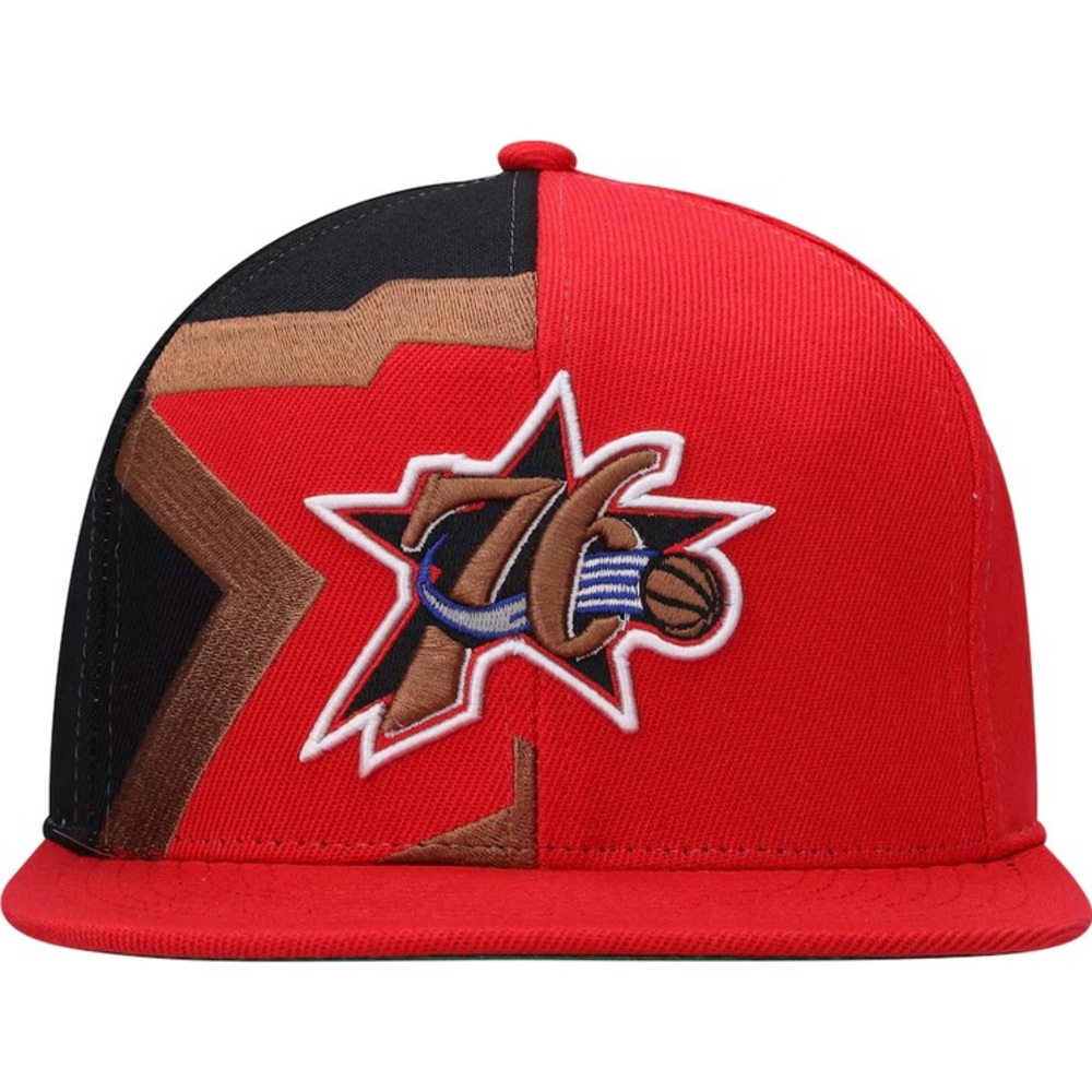 Mitchell & Ness Red and Black Hat Philadelphia 76ers
